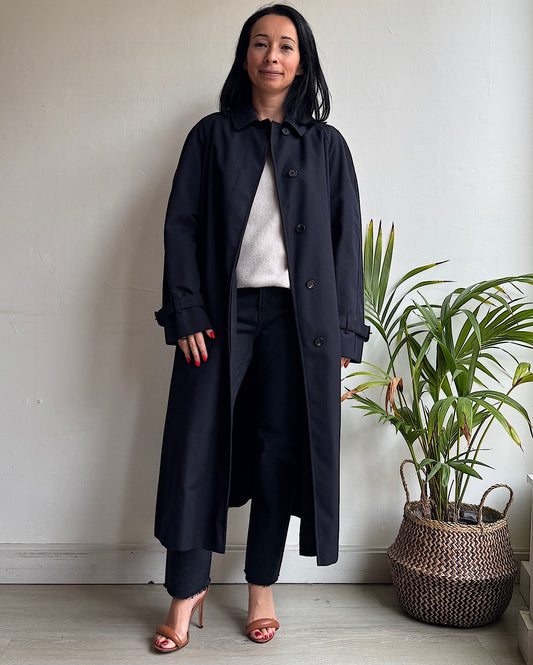 Navy Wool-Blend Mac ~ Size 10