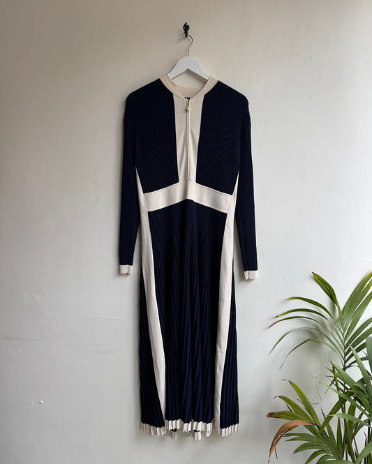 Navy Ribbed Dress ~ Size 16