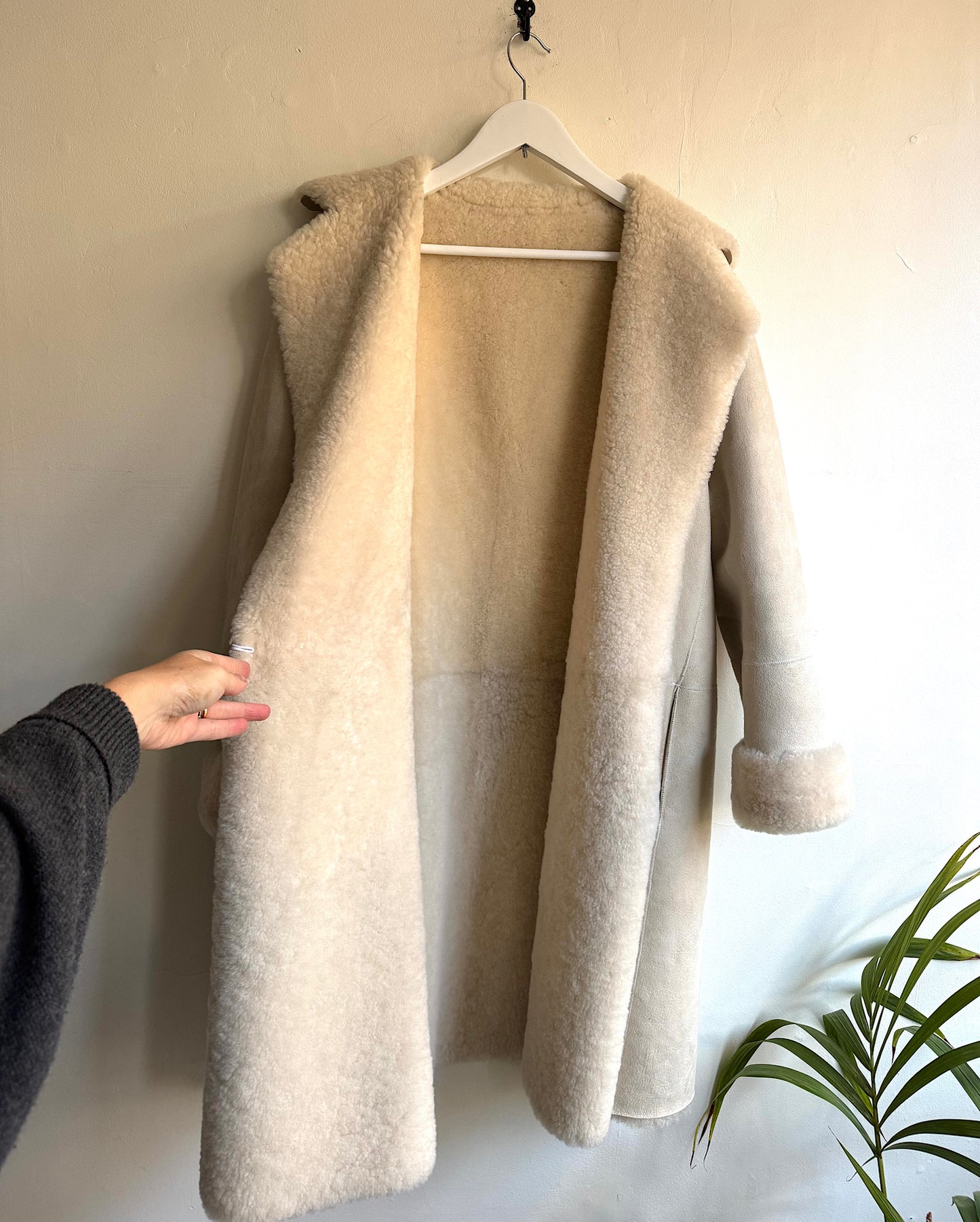 Cream Shearling Coat ~ Size 8/12