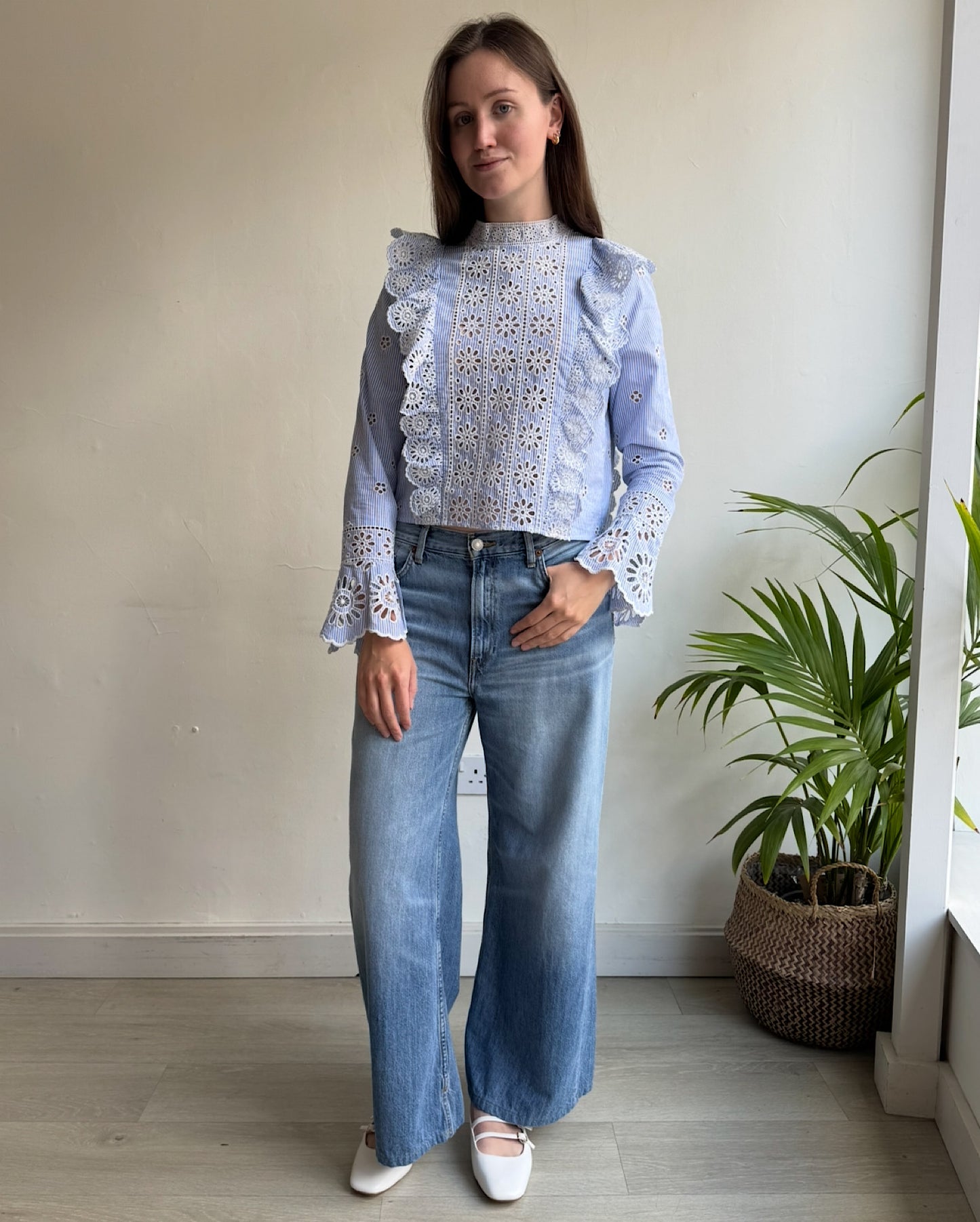 SALE Broderie Ruffle Top ~ Size 10