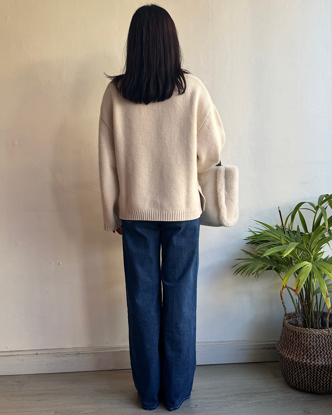 Soft Goat Cream Cashmere Knit ~ Size S