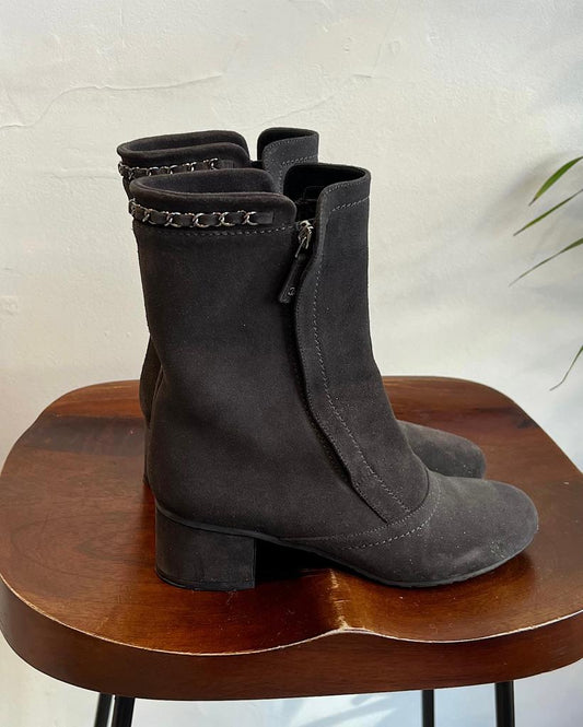 SALE - Grey Suede Boots ~ Size 38/5
