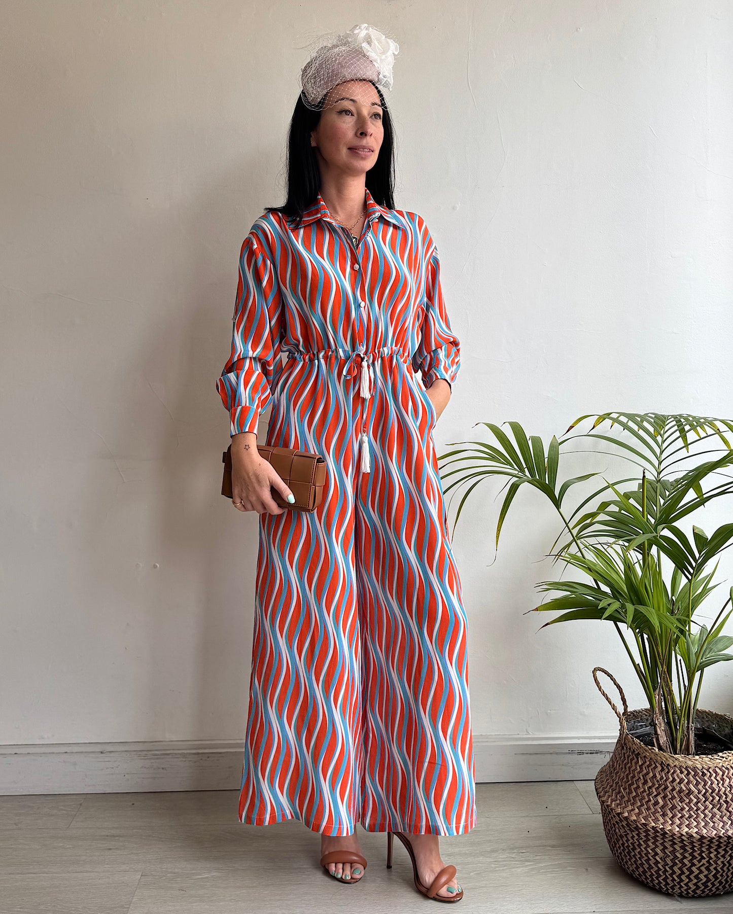 Paolita Geometric Silk Jumpsuit ~ Size XS