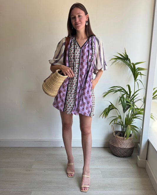 Patterned Mini Dress - Size XS
