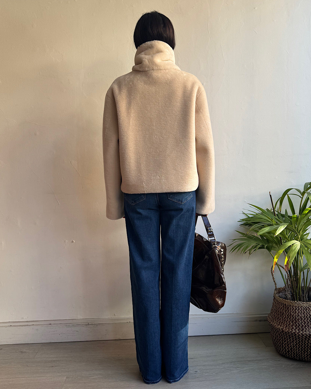Marella Cream Faux Shearling Jacket ~ Size 10