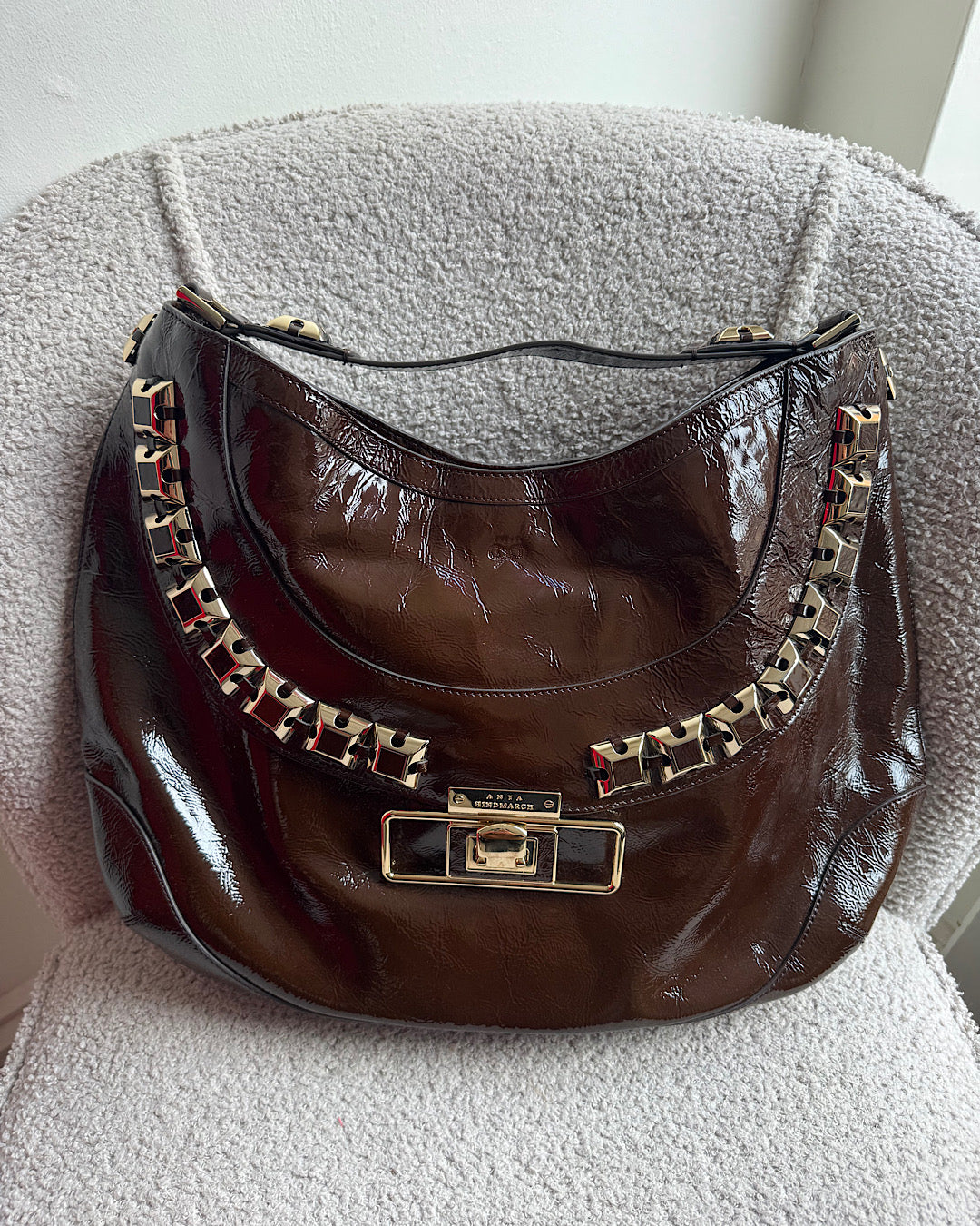 Anya Hindmarch Brown Patent Bag