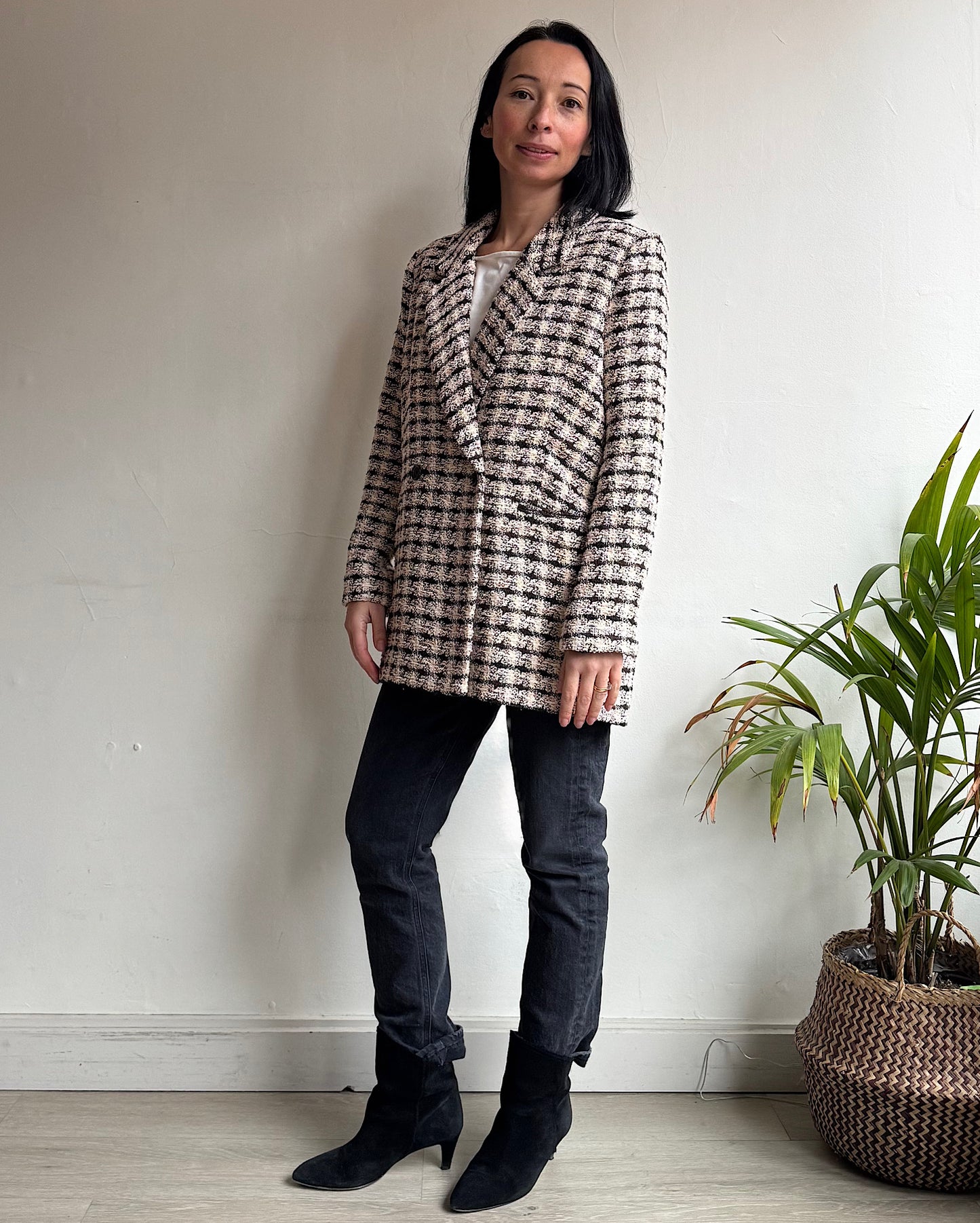 Houndstooth Check Jacket ~ Size S