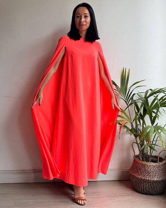 Bright Pink Cape Dress ~ Size 8