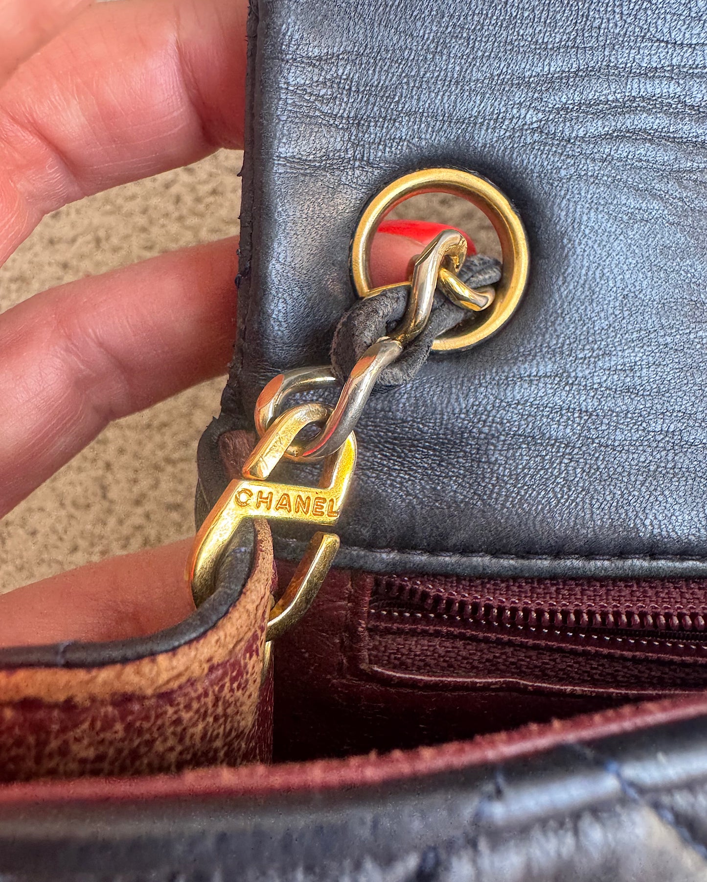 Chanel Navy Square Classic Flap Bag