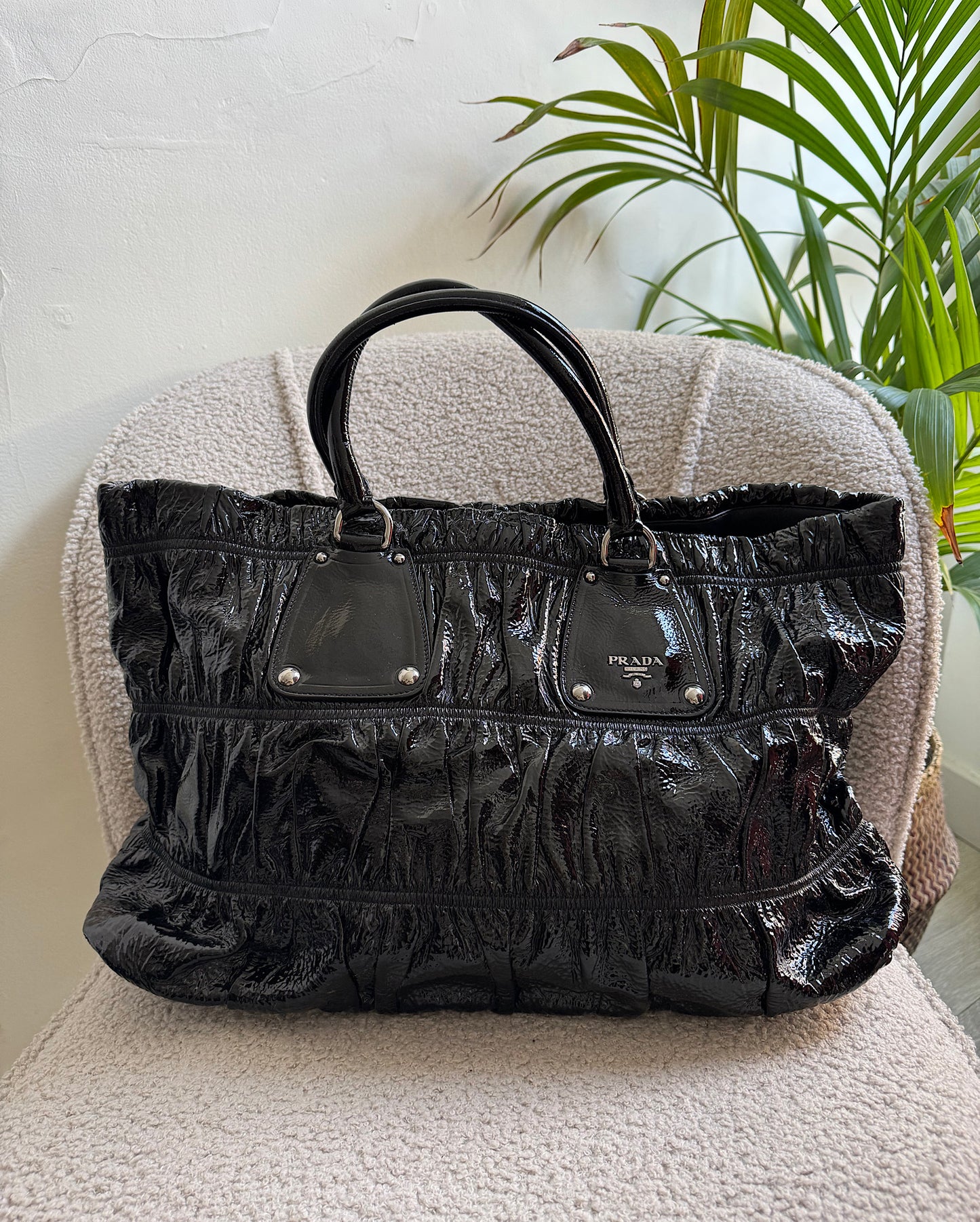 Black Patent Tote