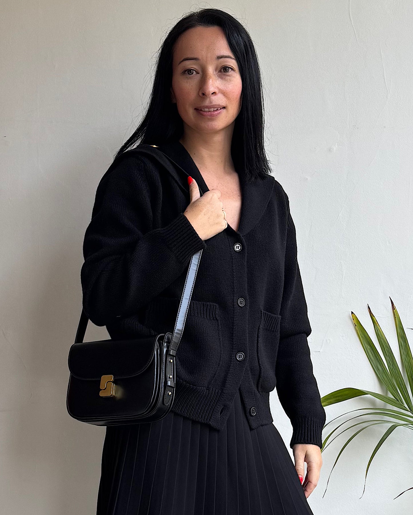 Black Merino Cashmere Cardi ~ Size 10