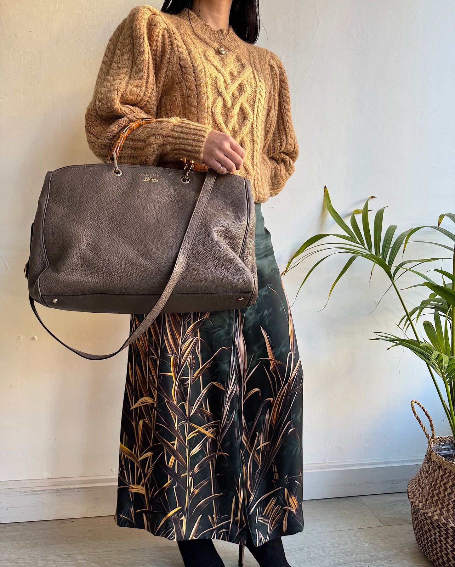 Green Silk Skirt ~ Size M