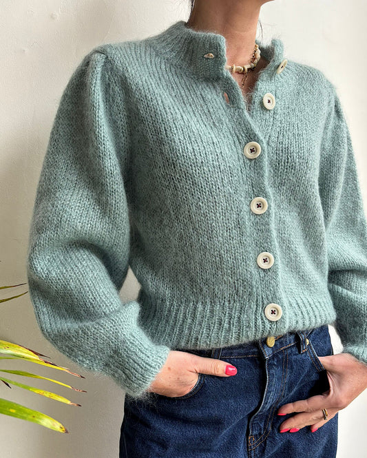 Green Mohair Cardigan ~ Size XS