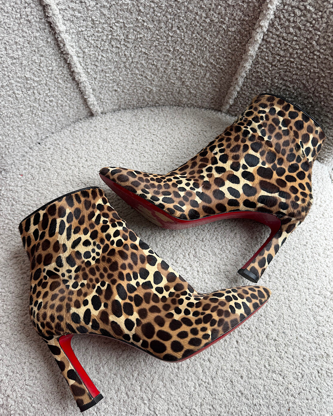 Louboutin Leopard Print Ankle Boots ~ Size 4.5