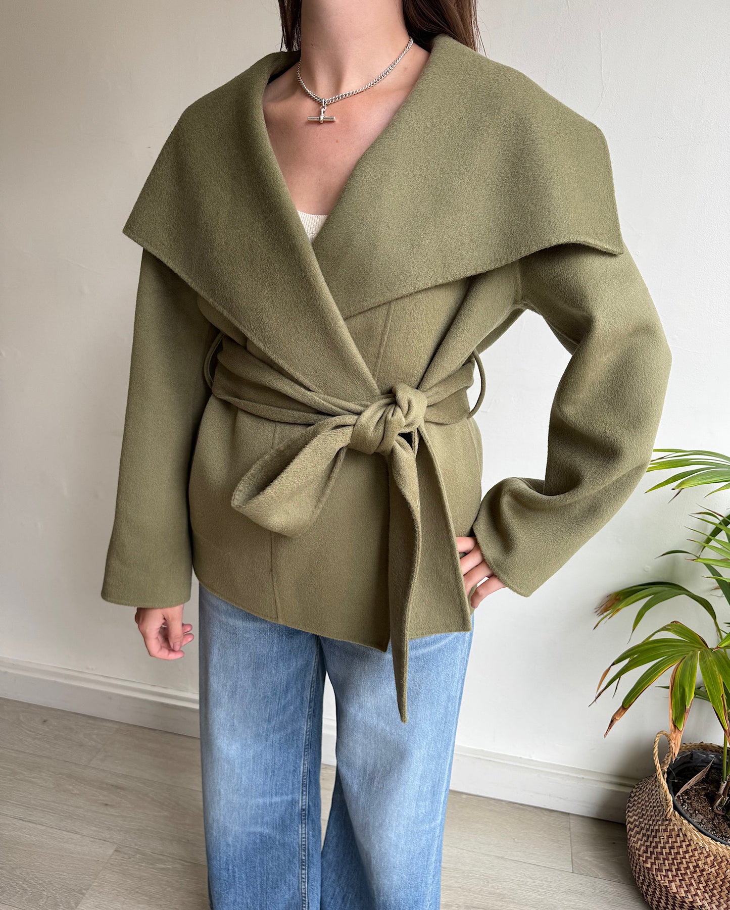 Green Wool Cashmere Coat ~ Size 8/10