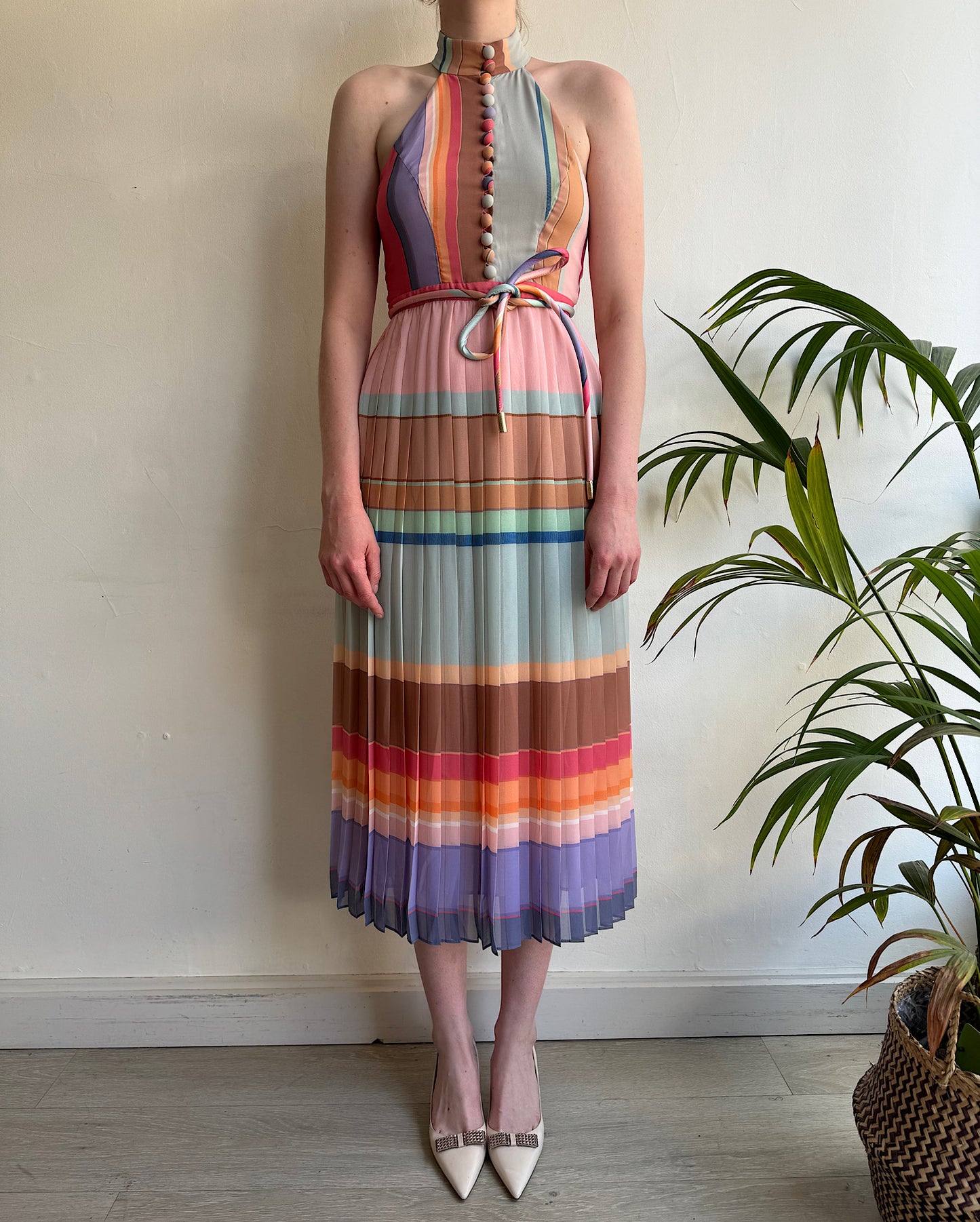 SALE Multicoloured Halterneck Dress ~ Size 10