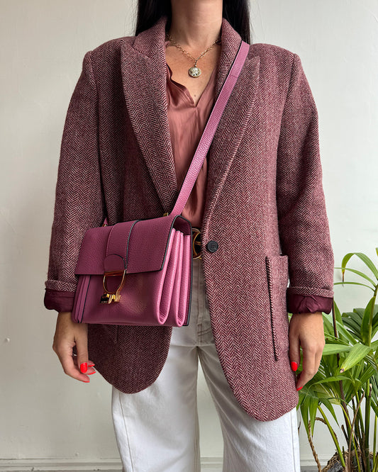 BASH Pink Herringbone Jacket ~ Size 10