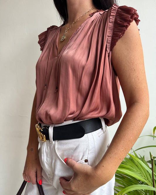 Ulla Johnson Pink Ruffle Top ~ Size 10