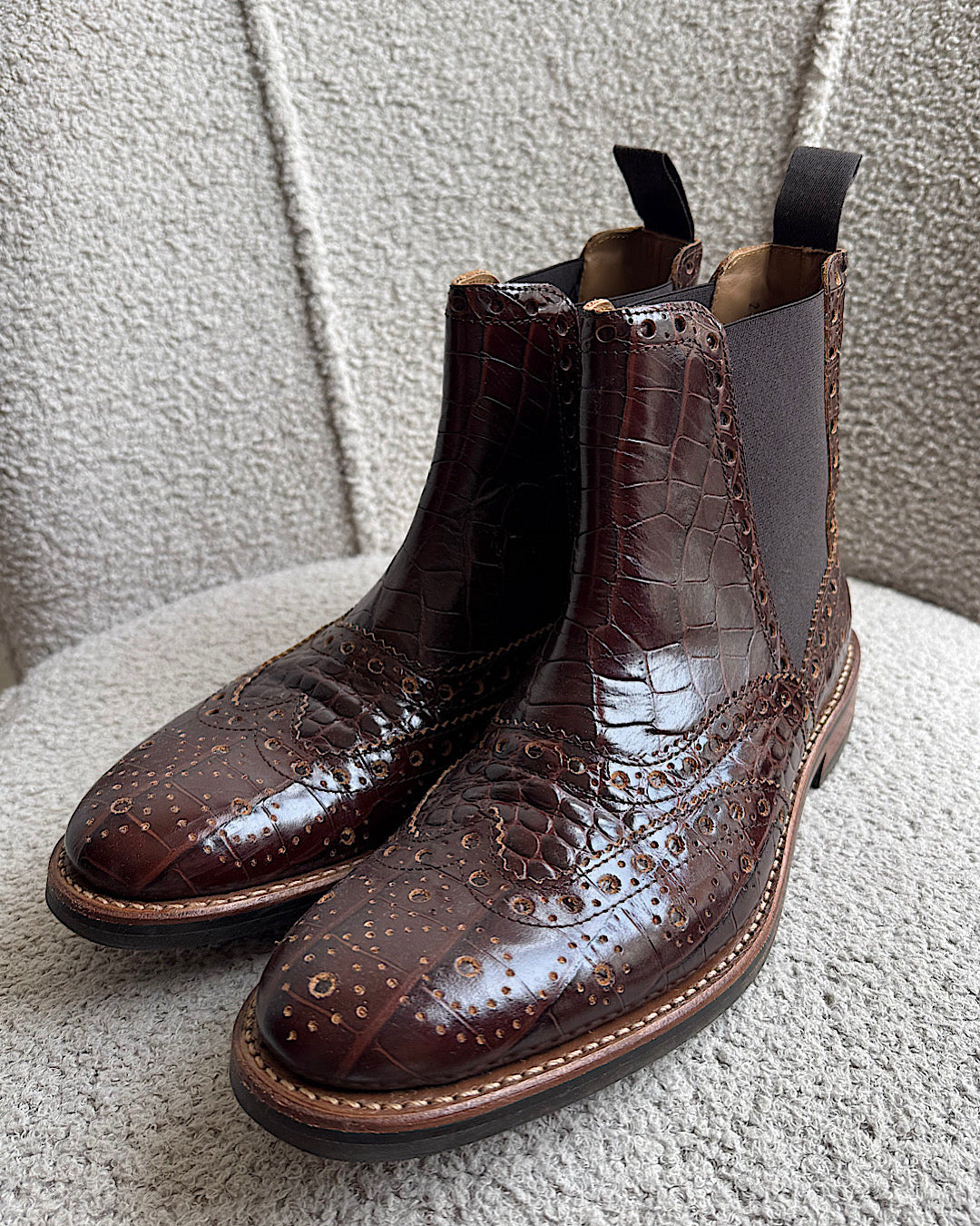 Grenson Brown Leather Brogue Boots ~ Size 6