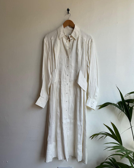 White Linen Dress ~ Size S