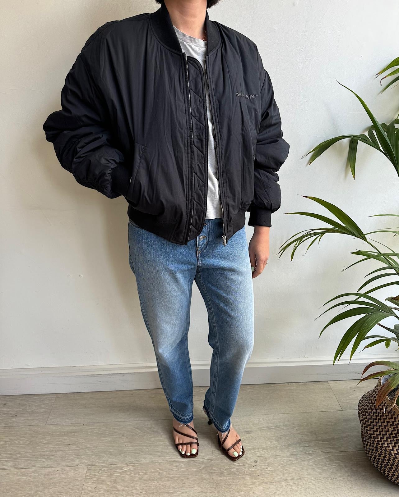 Black 'Bessime' Bomber ~ Size hand in pocket