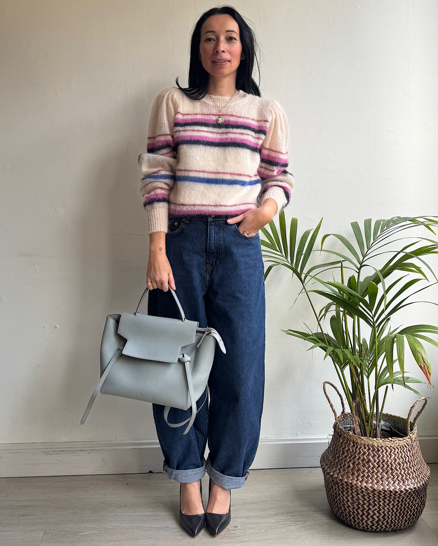 Debie Stripe Mohair Jumper ~ Size 8