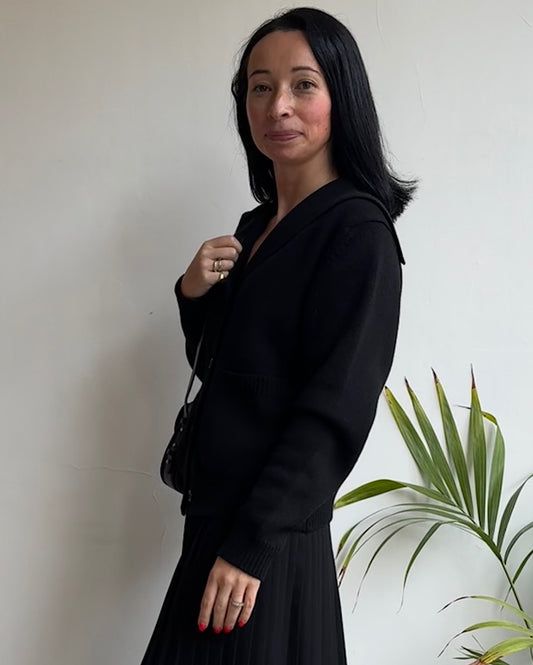 Black Merino Cashmere Cardi ~ Size 10