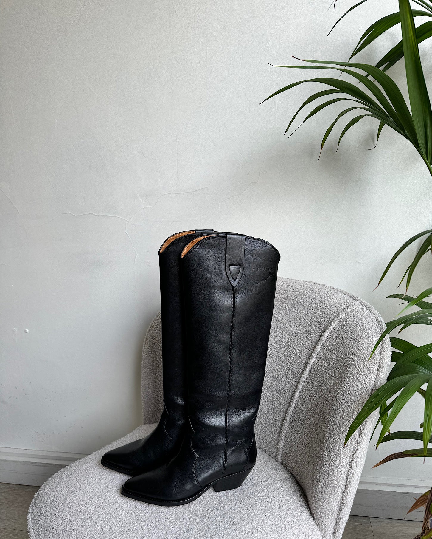 Black Isabel Marant Leather Boots ~ Size 4 side view left