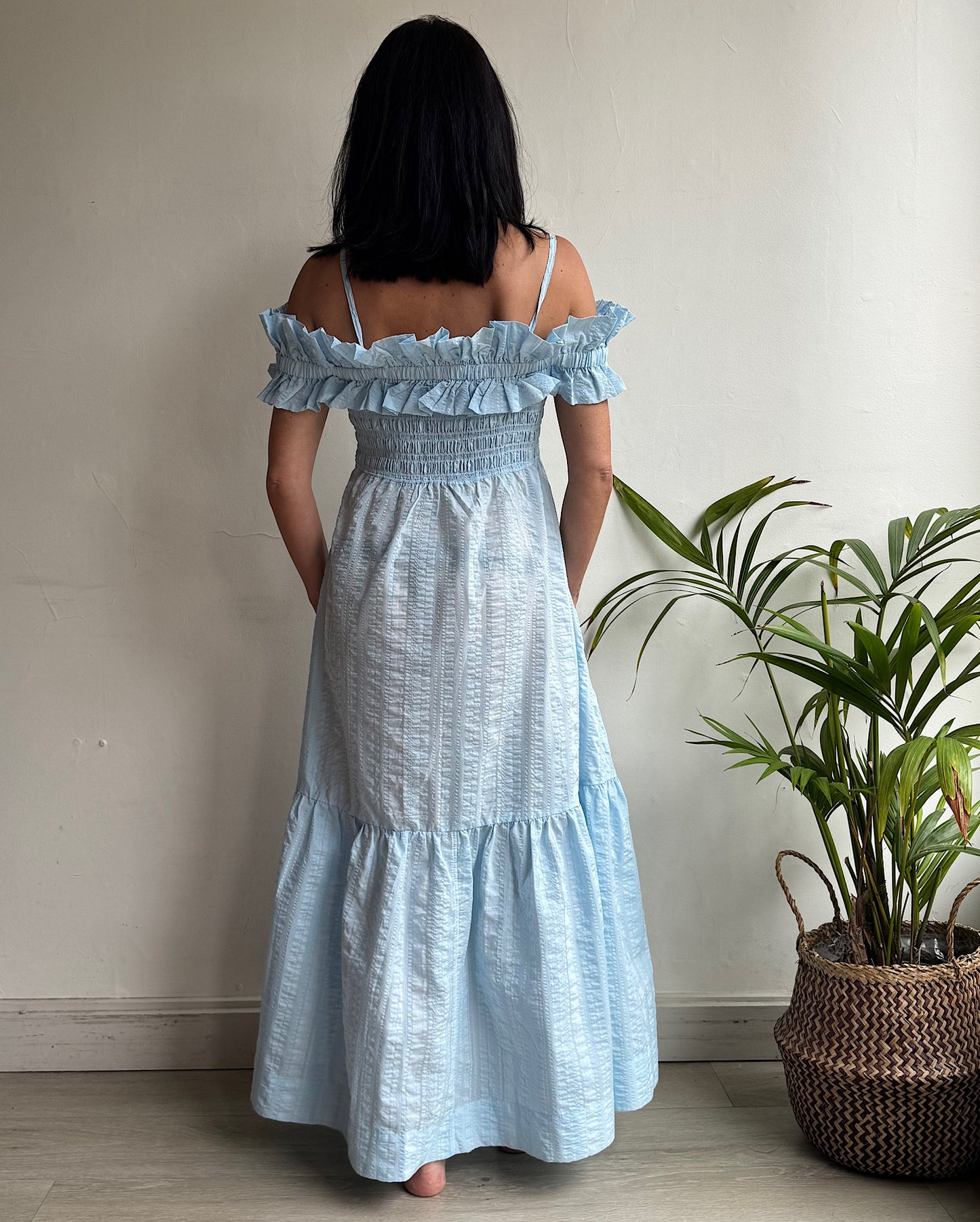 Blue Ruffle Dress ~ Size 8