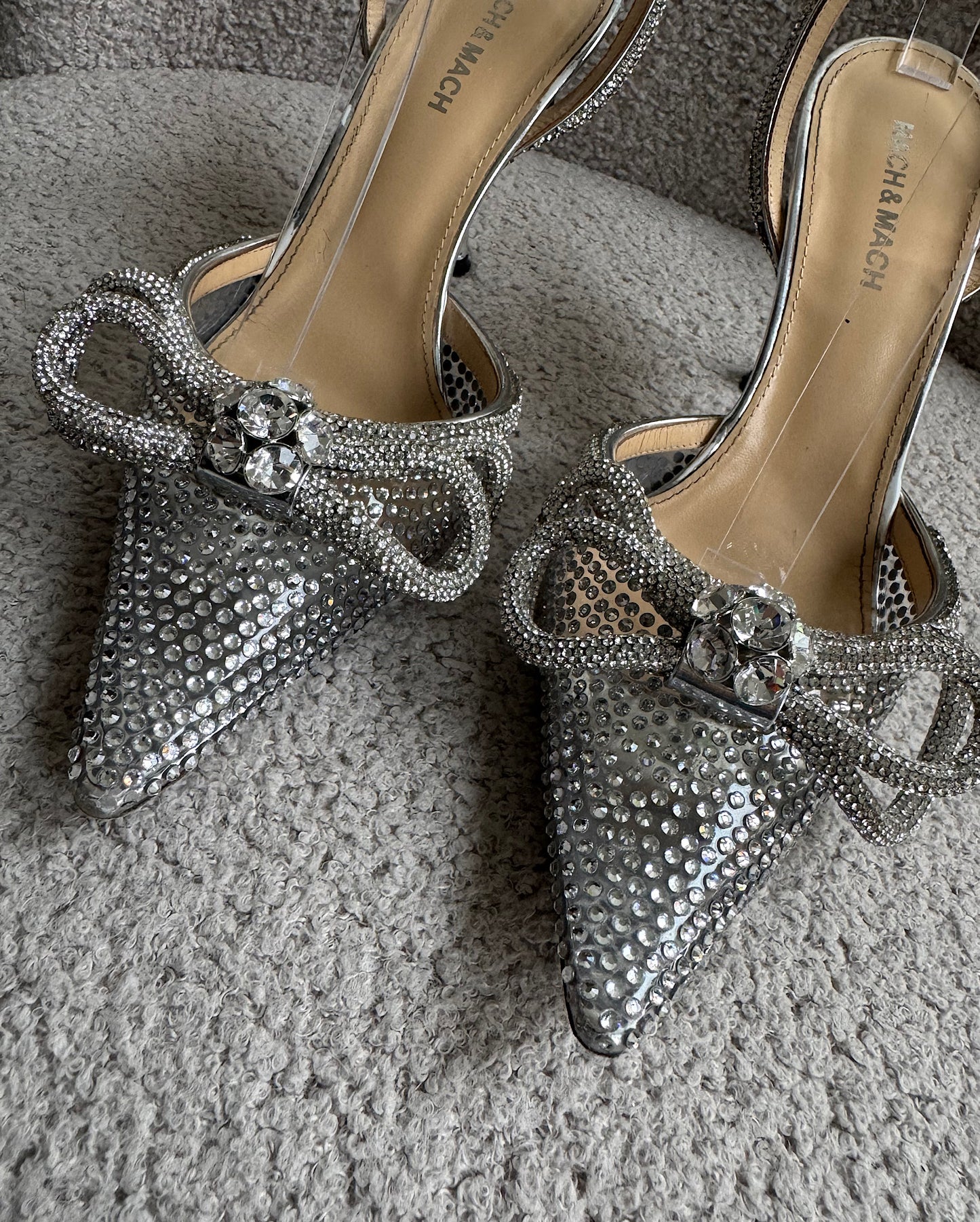 Diamanté Double Bow Heels ~ Size 5