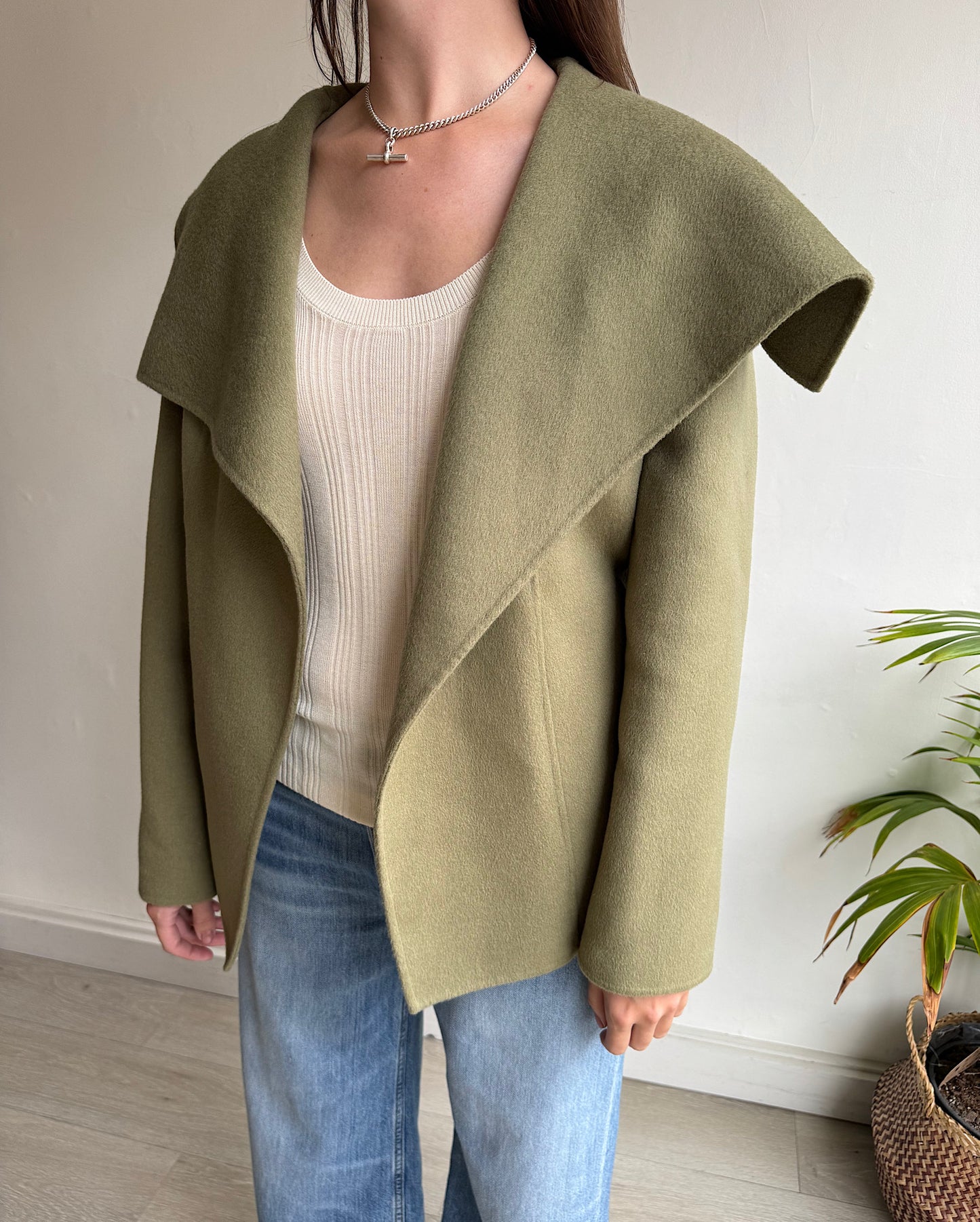 Green Wool Cashmere Coat ~ Size 8/10
