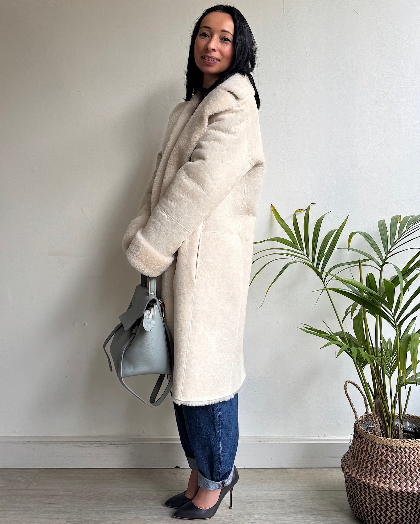 Cream Shearling Coat ~ Size 8/12