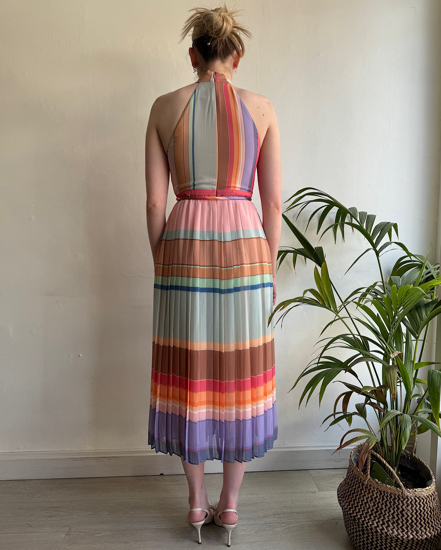 SALE Multicoloured Halterneck Dress ~ Size 10