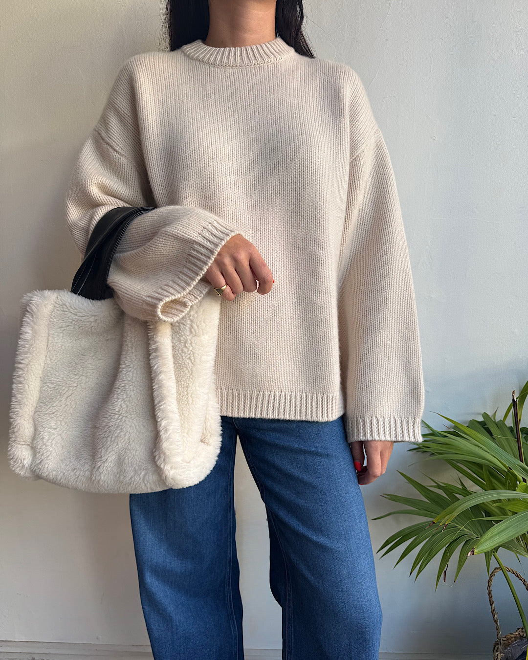 Soft Goat Cream Cashmere Knit ~ Size S