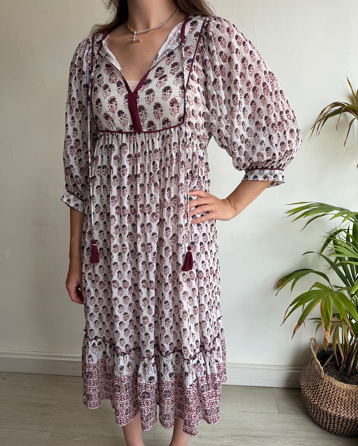 Block Print Dress ~ Size S