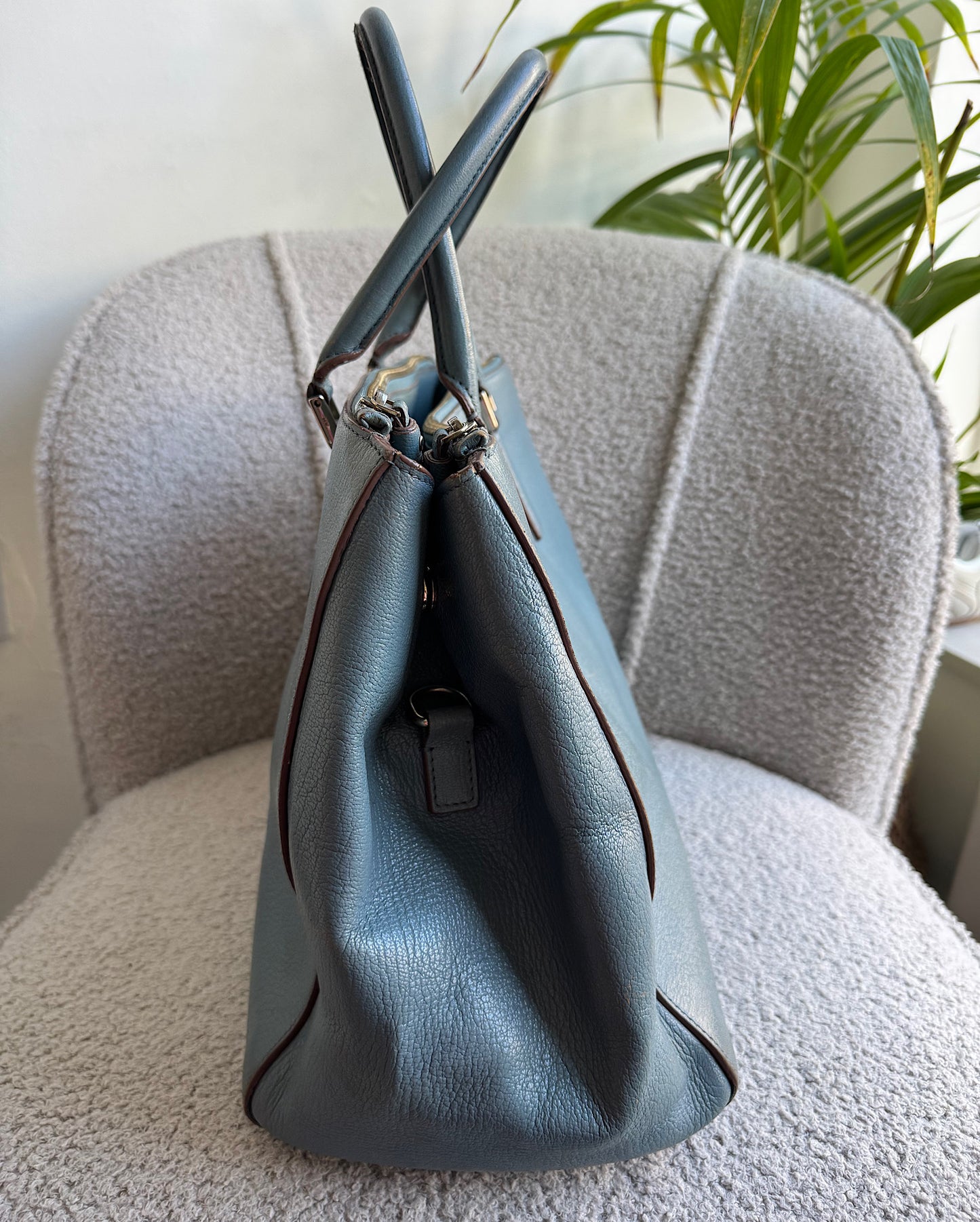 Teal Leather Tote