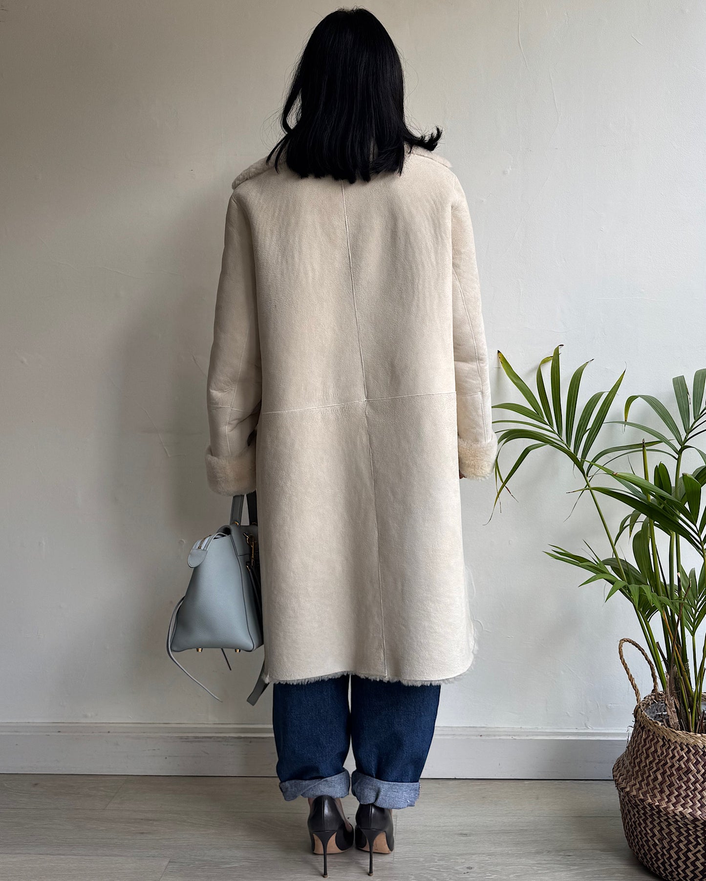 Cream Shearling Coat ~ Size 8/12