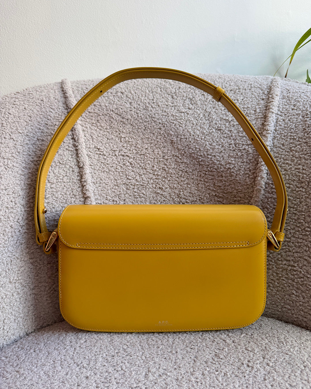 APC Mustard Leather Shoulder Bag