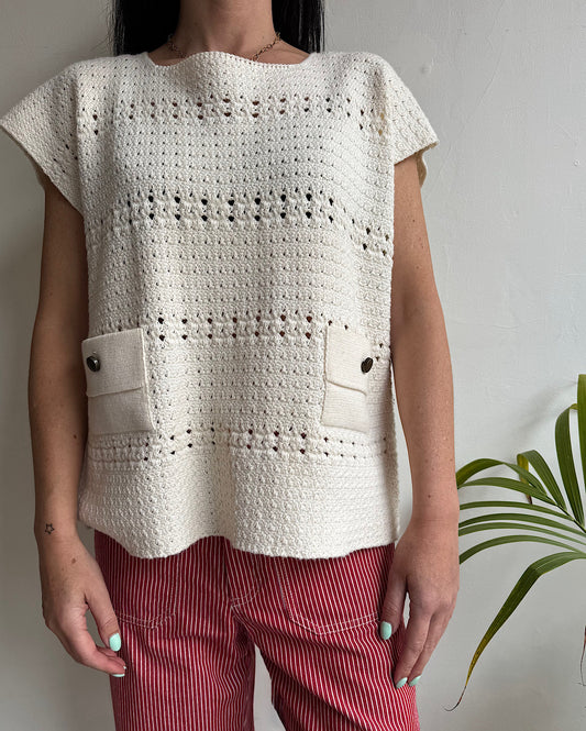 See By Chloe Cream Knitted Top ~ Size 8