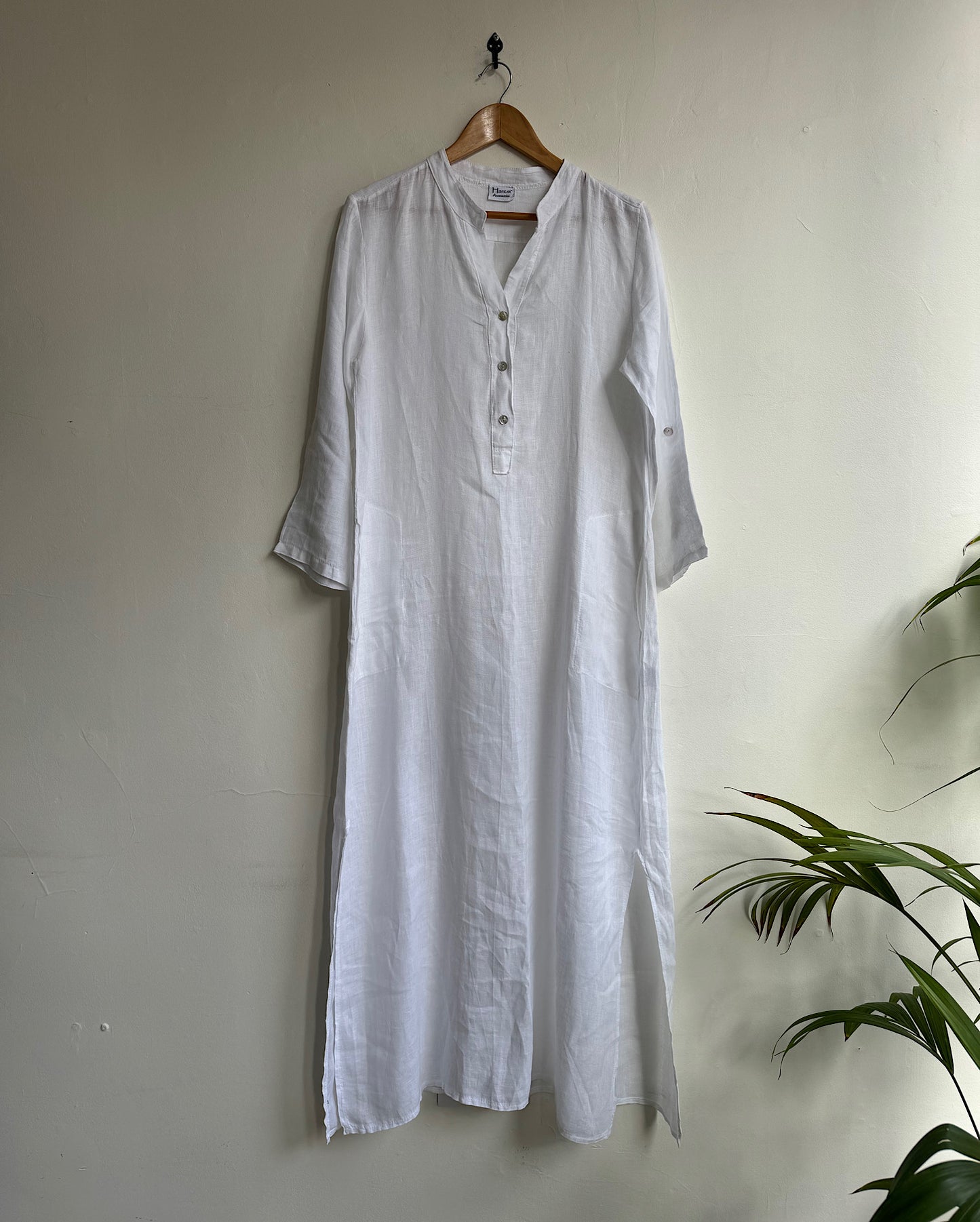 White Linen Kaftan ~ Size S