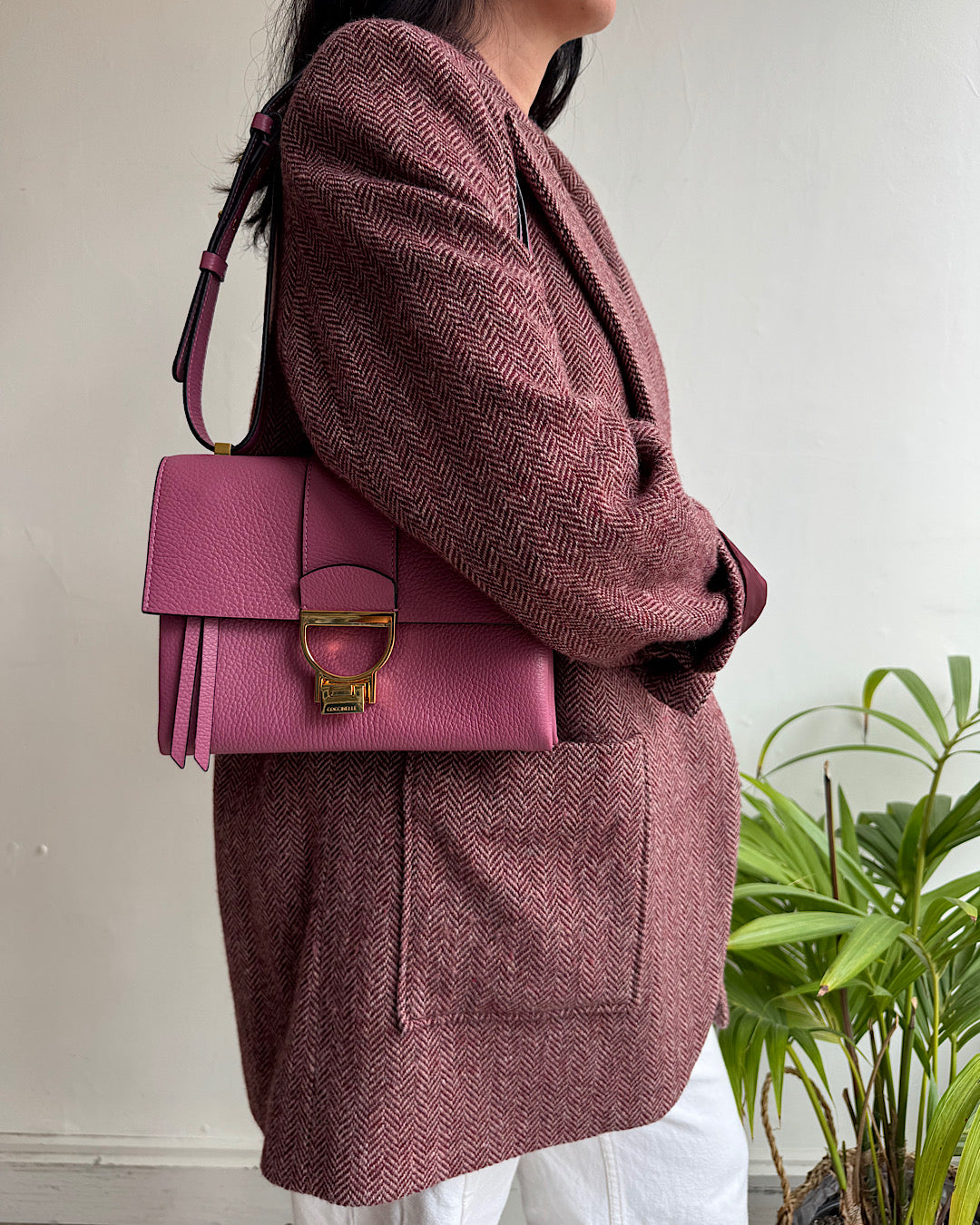 BASH Pink Herringbone Jacket ~ Size 10