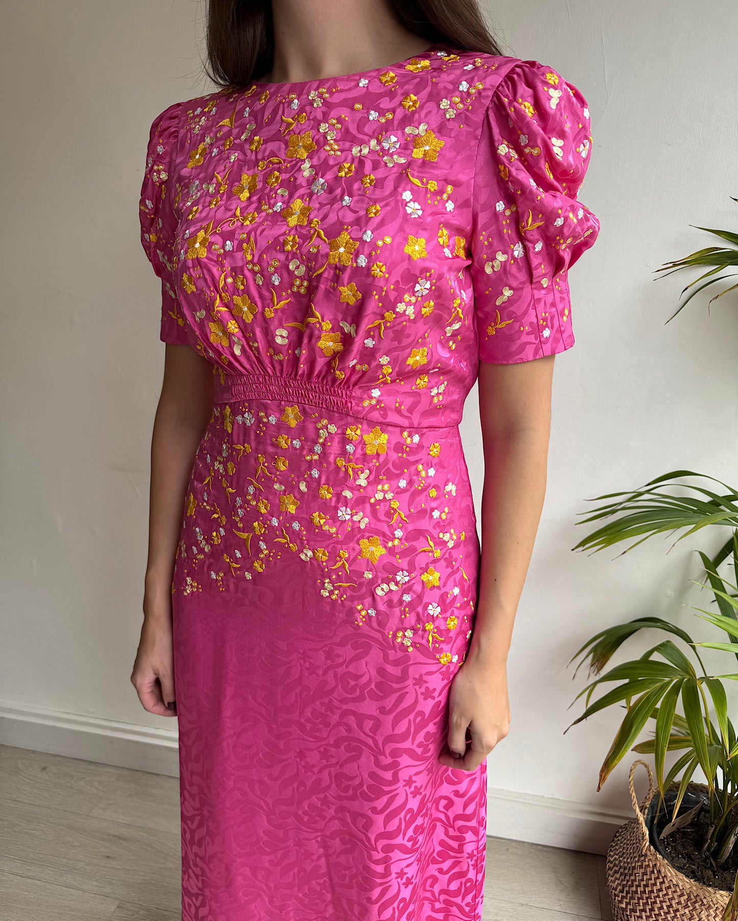 Pink Embroidered Dress ~ Size 10