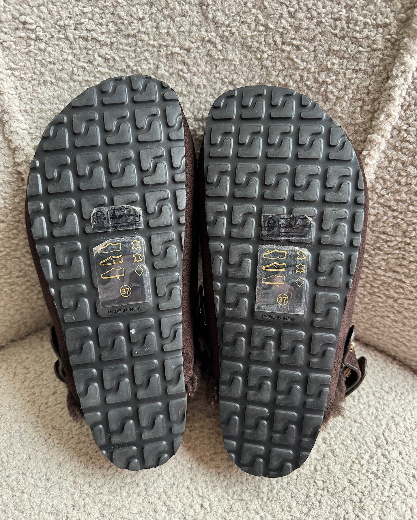 Brown Shearling Sleep Clogs ~ Size 4