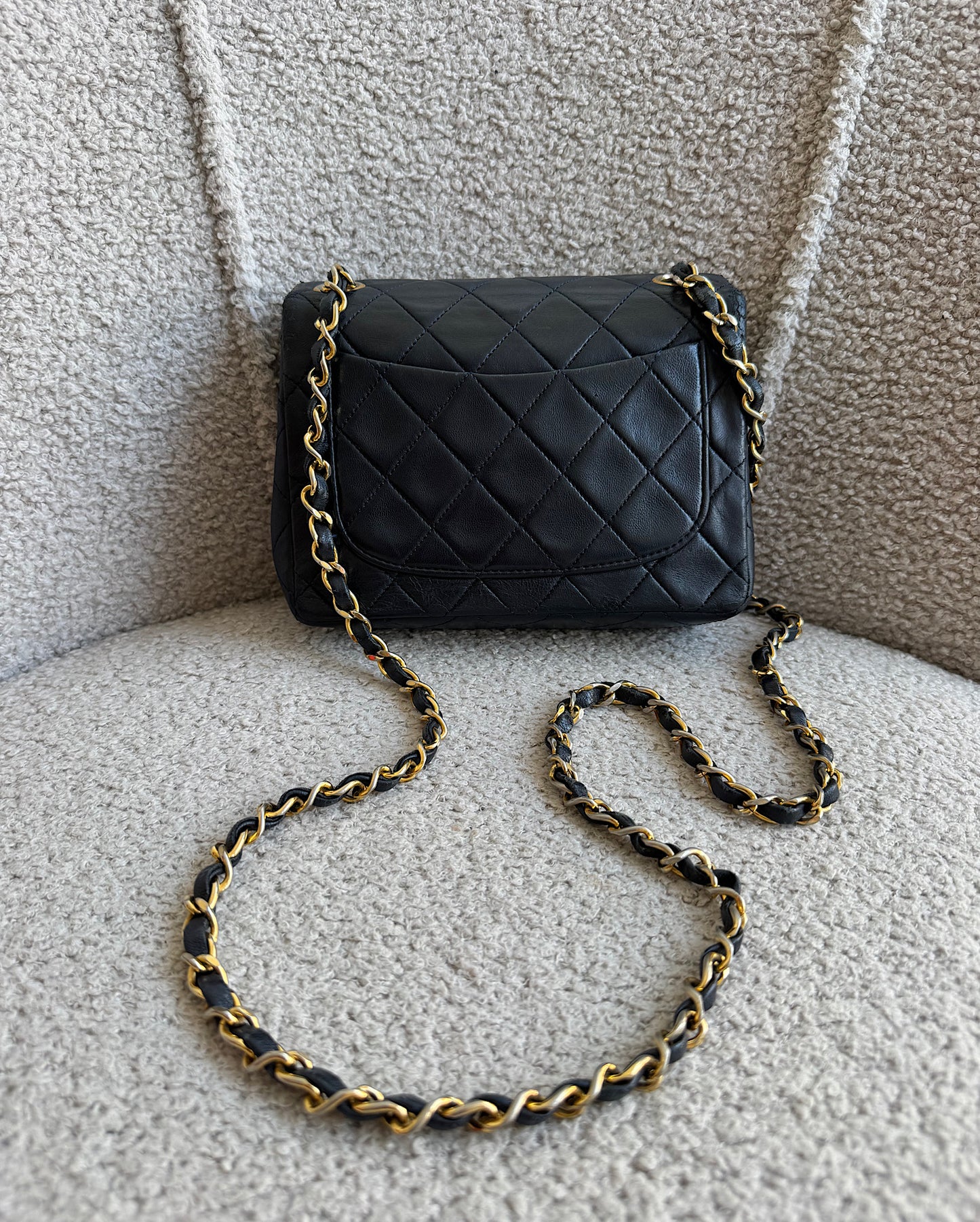 Chanel Navy Square Classic Flap Bag
