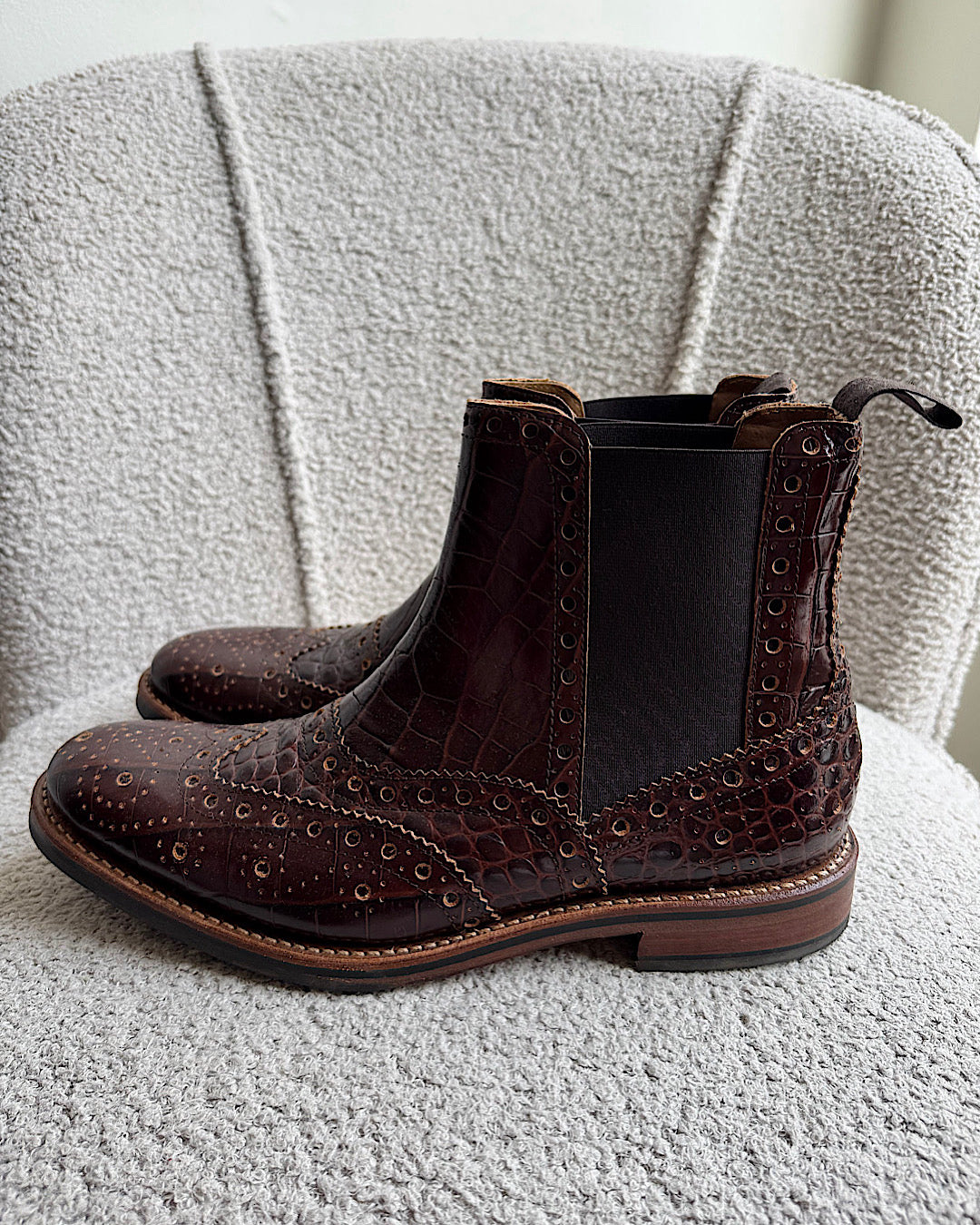 Grenson Brown Leather Brogue Boots ~ Size 6