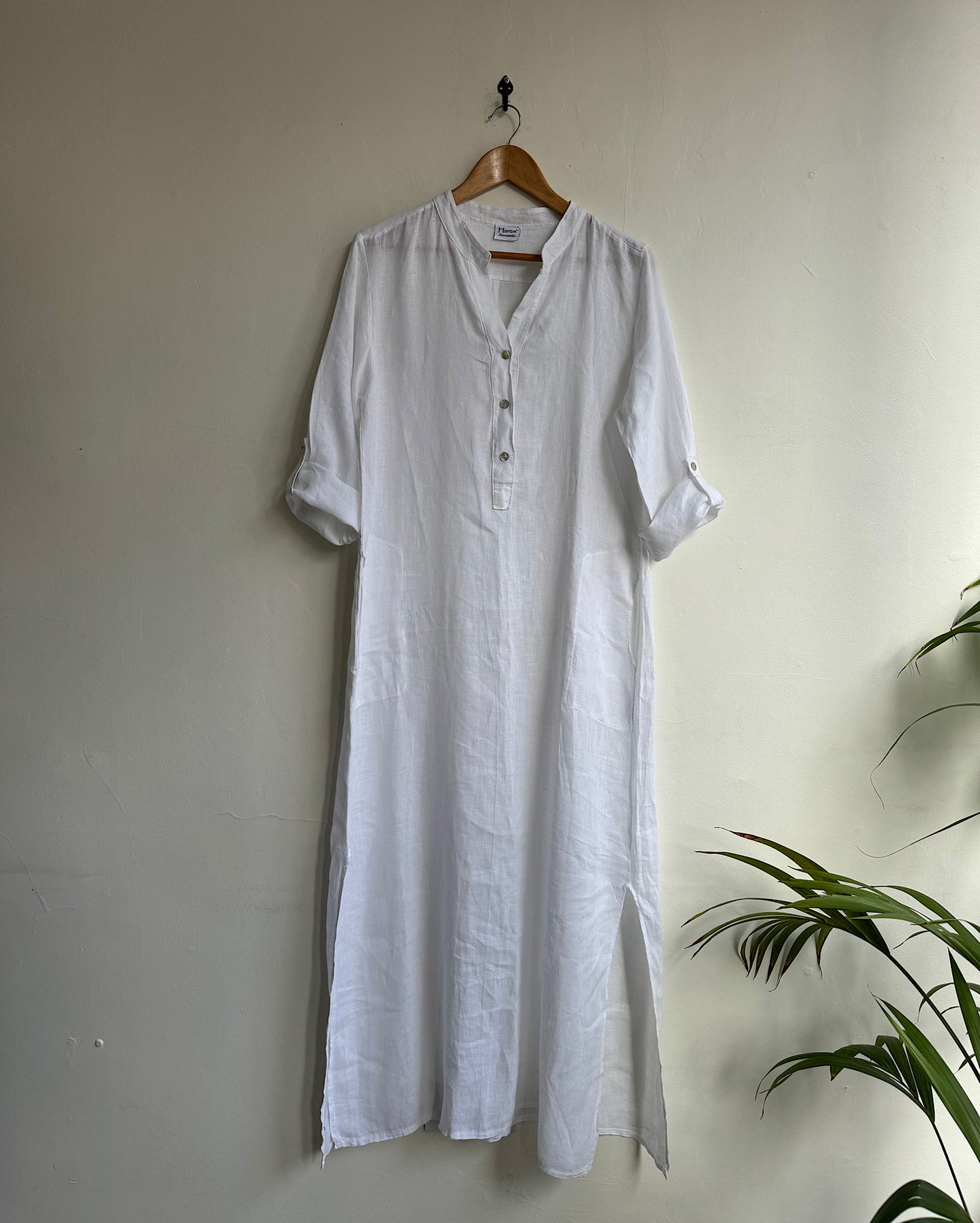 White Linen Kaftan ~ Size S