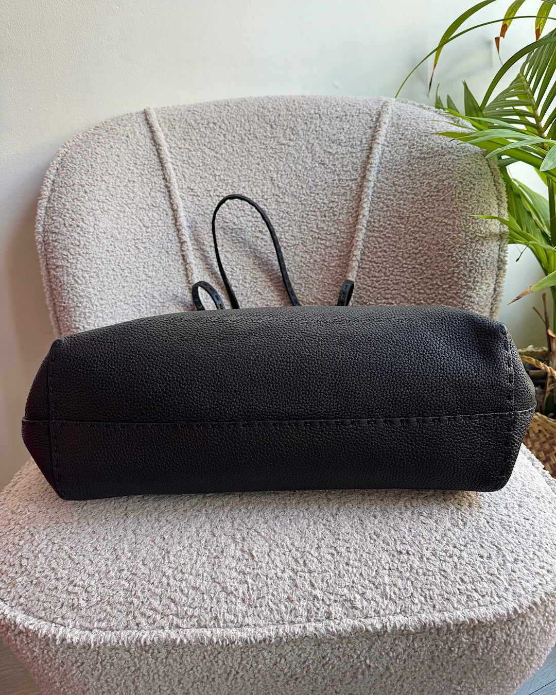 Fendi Black Grained Leather Tote