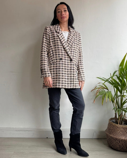 Houndstooth Check Jacket ~ Size S