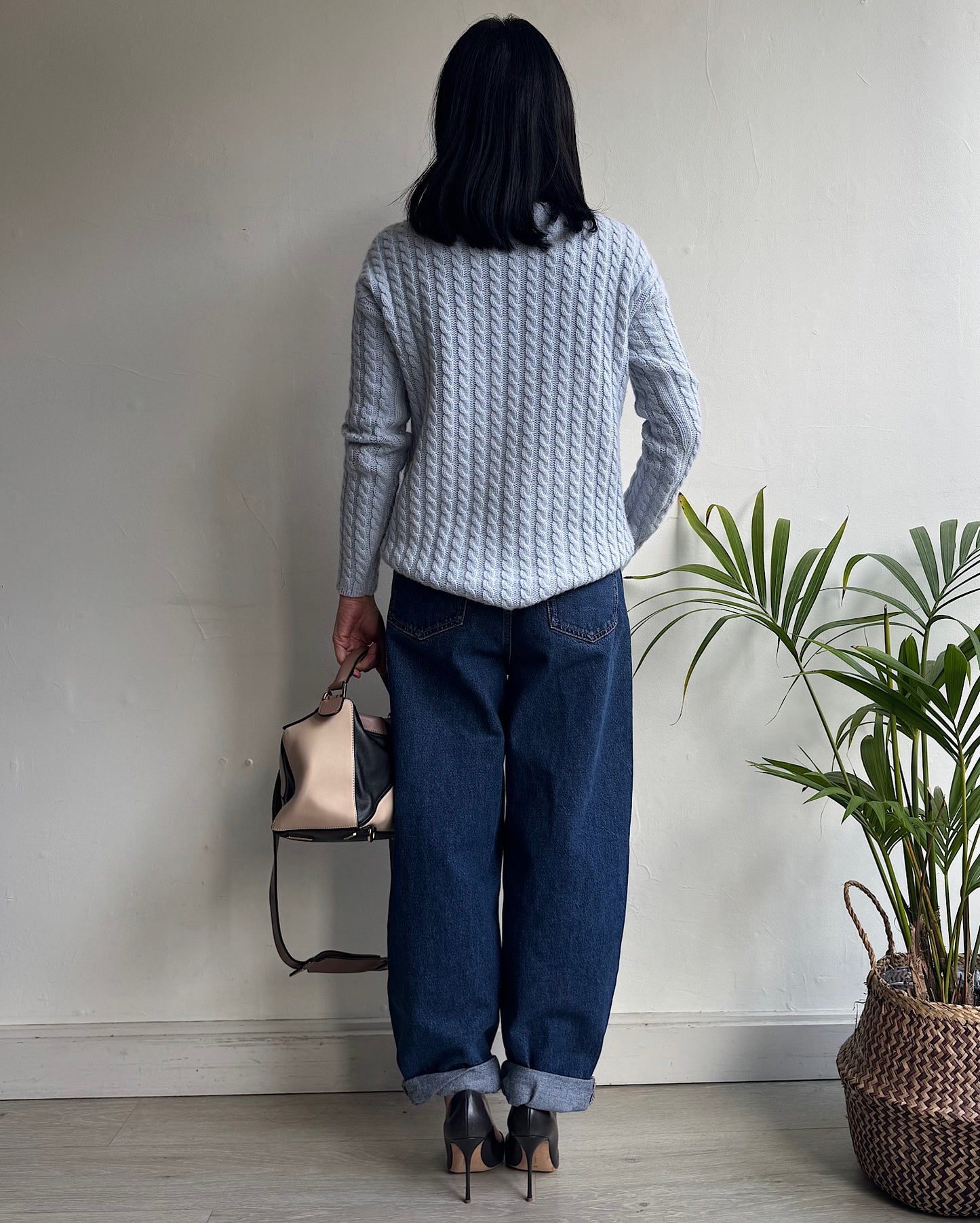 Blue Cashmere Cable Knit ~ Size 12