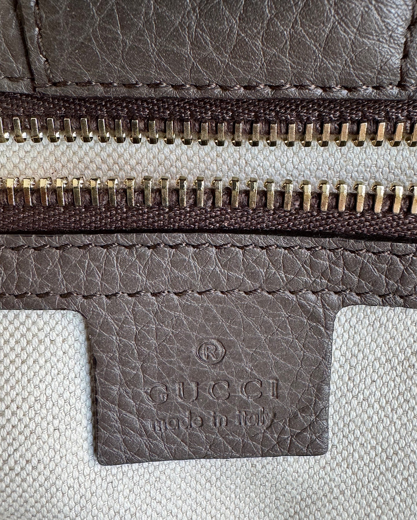 Brown Leather Bamboo Handle Tote